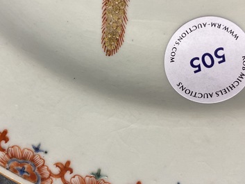 A fine Chinese Kakiemon-style 'quails' plate, Qianlong